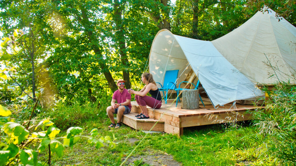 glamping tent forest