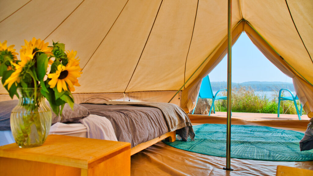 glamping tent view